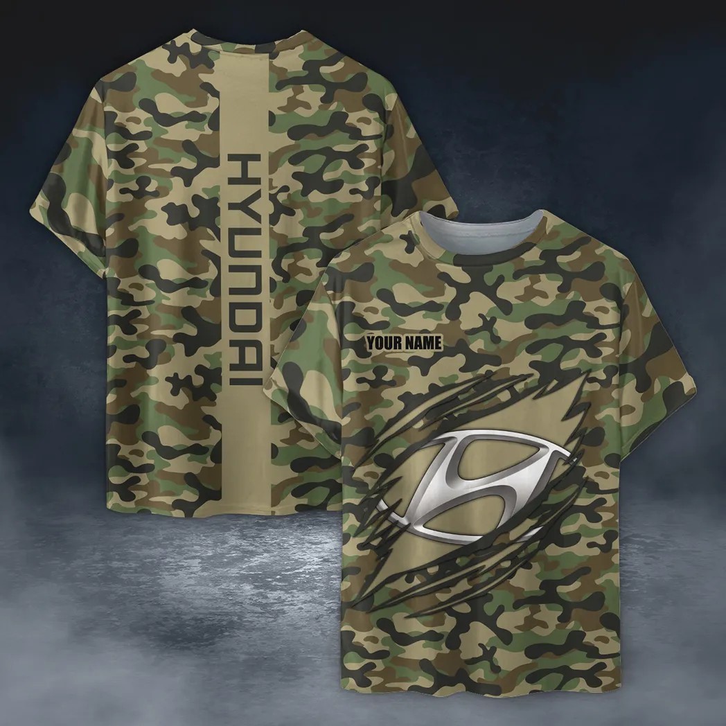 Hyundai T-Shirt im Camouflage-Stil, Oversized Hemd CAR210040825707