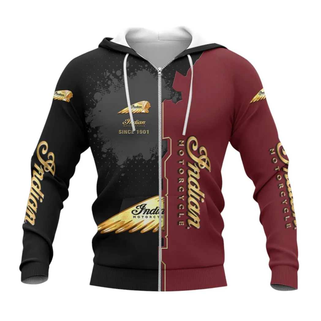 Indian Motorcycle Hoodie mit reißverschluss, Allover-Druck Hoodie Indian Motorcycle Fan CAR44021725040-3