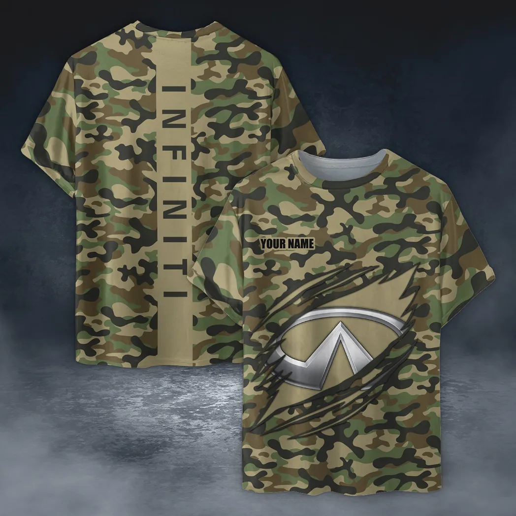 Infiniti T-Shirt im Camouflage-Stil, Oversized Hemd CAR210040825708