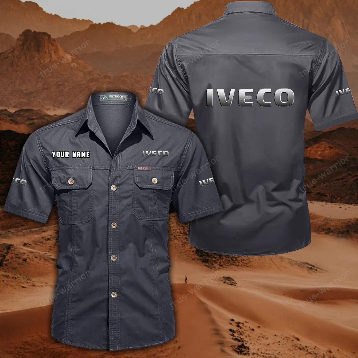 iveco hemd mit kurzen rmeln all over print kurzarmhemd car444052625947 grau cq7y2