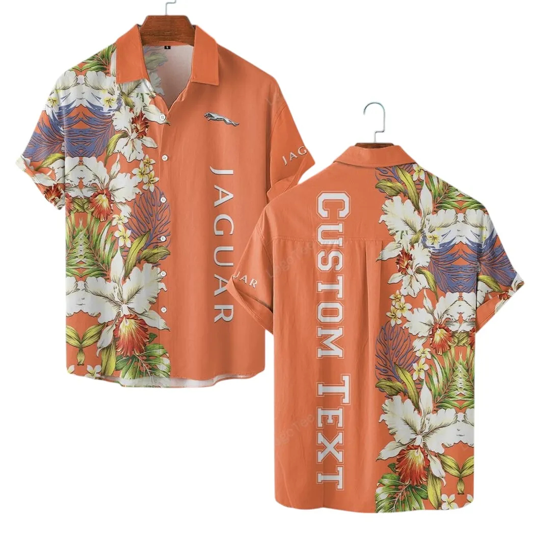 Jaguar Cars Hawaiihemd für Männer, Hawaiian Shirt für Jaguar Cars Fan CAR1230304006 - Orange