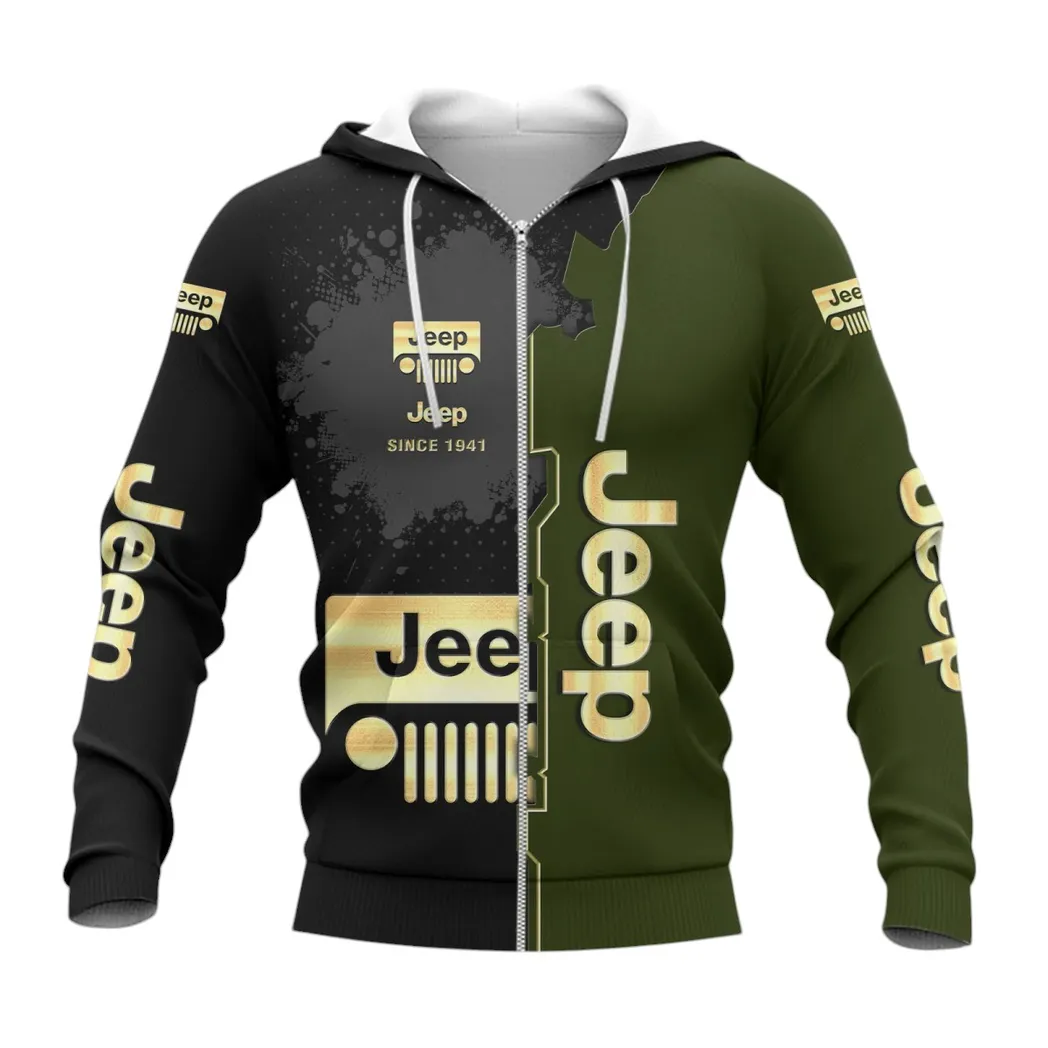 Jeep Hoodie mit reißverschluss, Allover-Druck Hoodie Jeep Fan CAR44021725044-3
