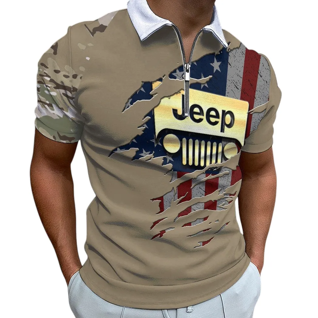 Jeep Wrangler Poloshirt mit Reißverschluss, Geschenk für Jeep Wrangler Fan CAR340213043-1