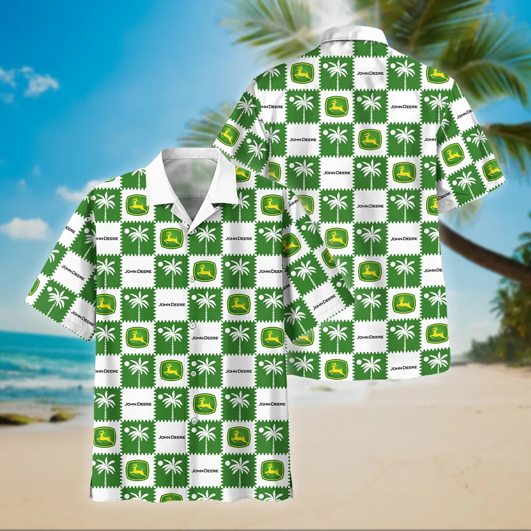 John Deere Hawaiihemd im Vintage-Stil, Unisex Hawaiihemd für den Sommer CAR04042025681