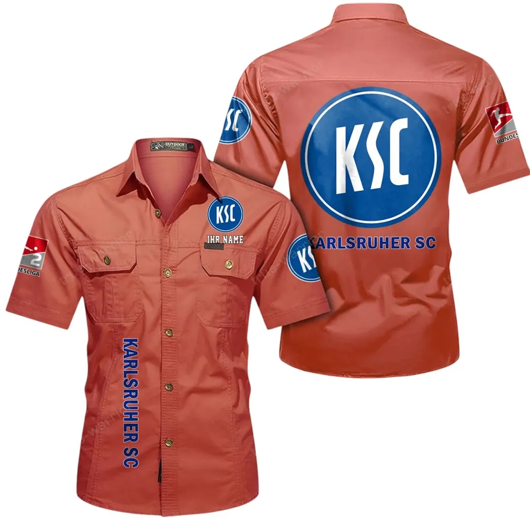 Karlsruher SC Hemd mit kurzen Ärmeln, All-Over-Print Kurzarmhemd BDE11052625254 - Rot