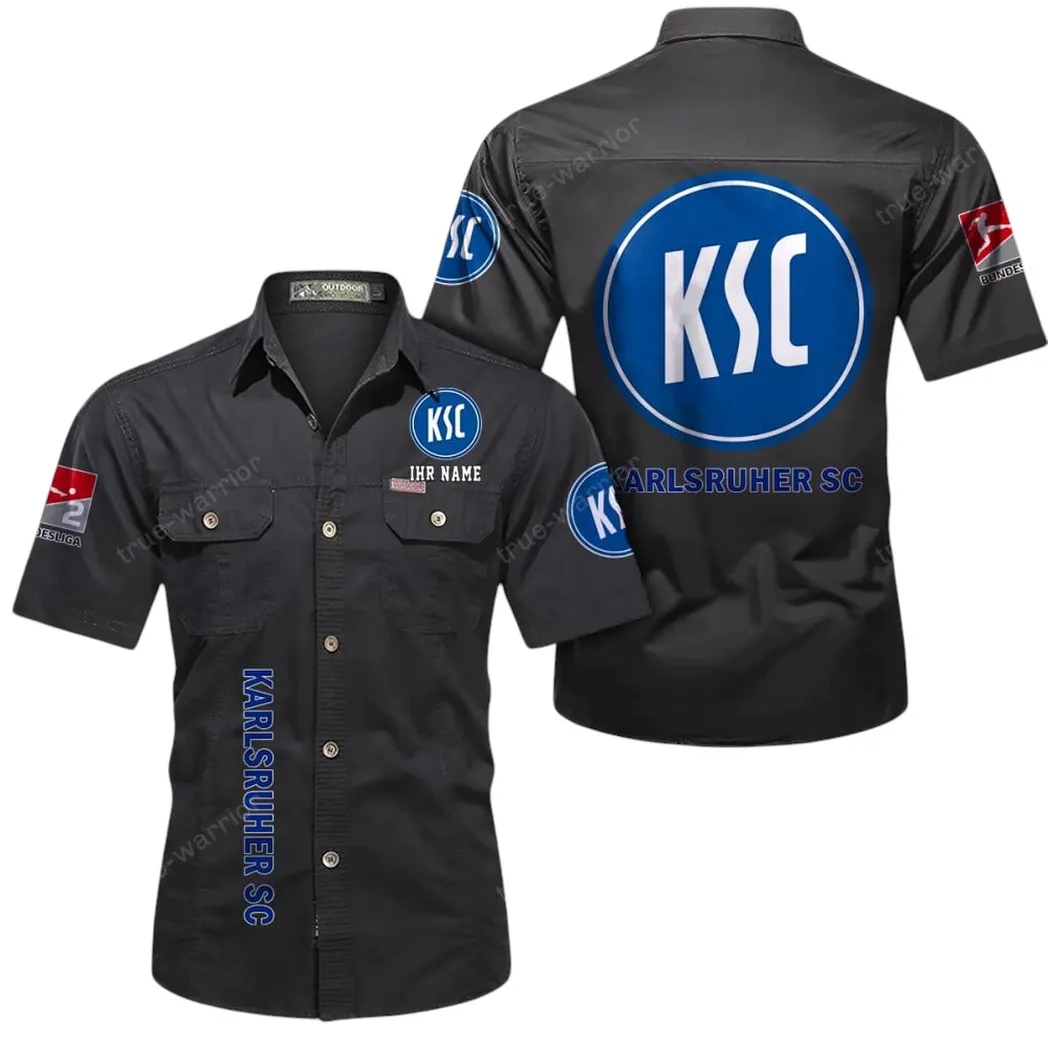 Karlsruher SC Hemd mit kurzen Ärmeln, All-Over-Print Kurzarmhemd BDE11052625254 - Schwarz