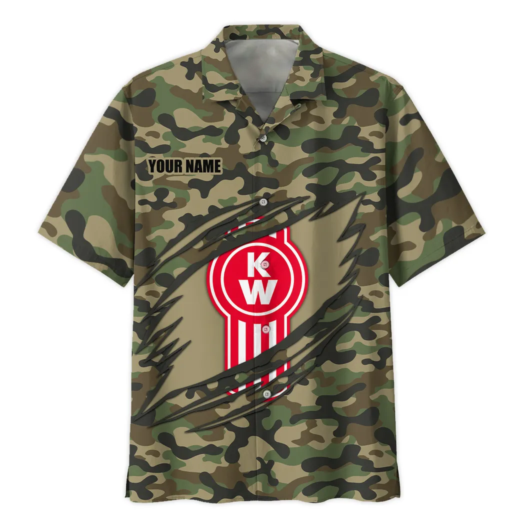 kenworth hawaiihemd im camouflage stil oversized car210040825712