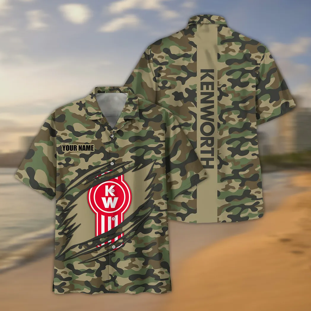 kenworth hawaiihemd im camouflage stil oversized car210040825712 r4lna