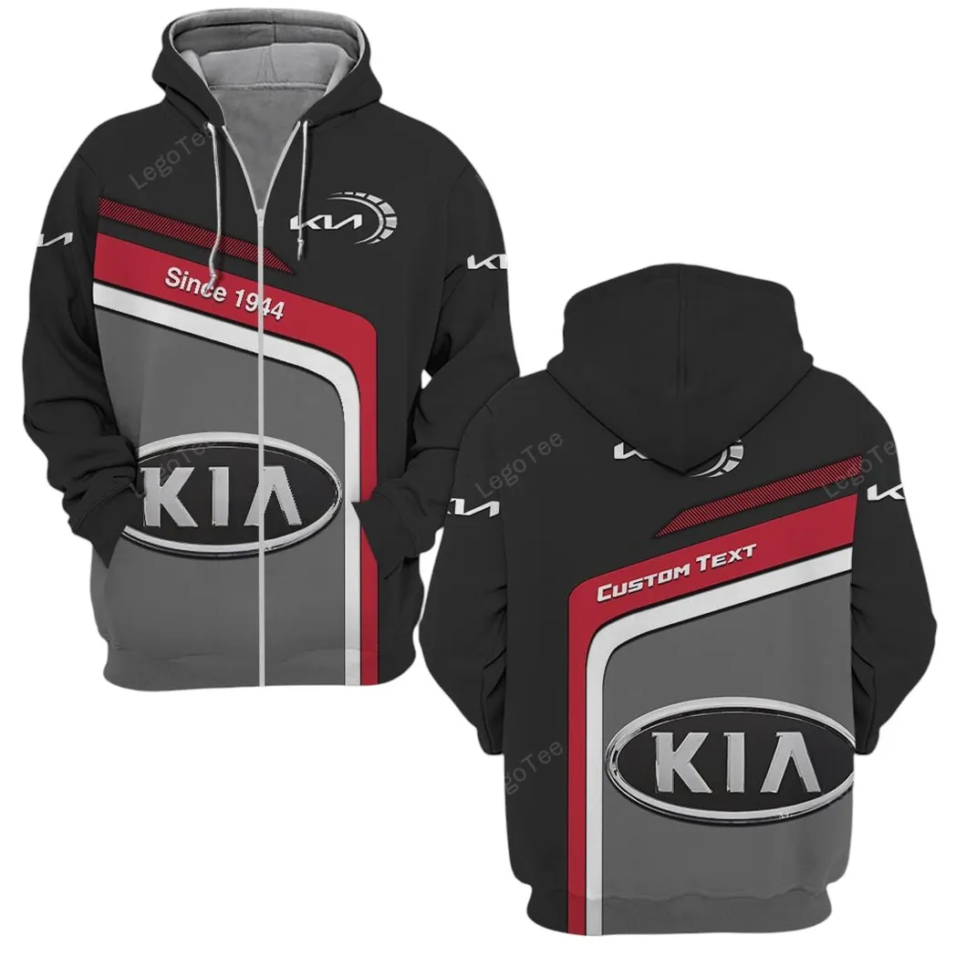 Kia Hoodie mit reißverschluss, Allover-Druck Hoodie Kia Fan CAR11103032539