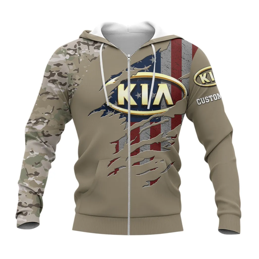 Kia Hoodie mit reißverschluss, Allover-Druck Hoodie Kia Fan CAR46021725054-3