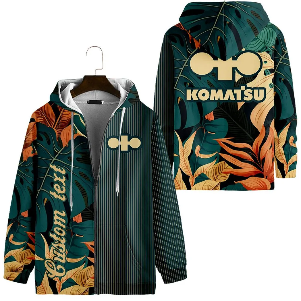 Komatsu Vintage Hoodie mit reißverschluss, All-over-print Hoodie CAR434041725282