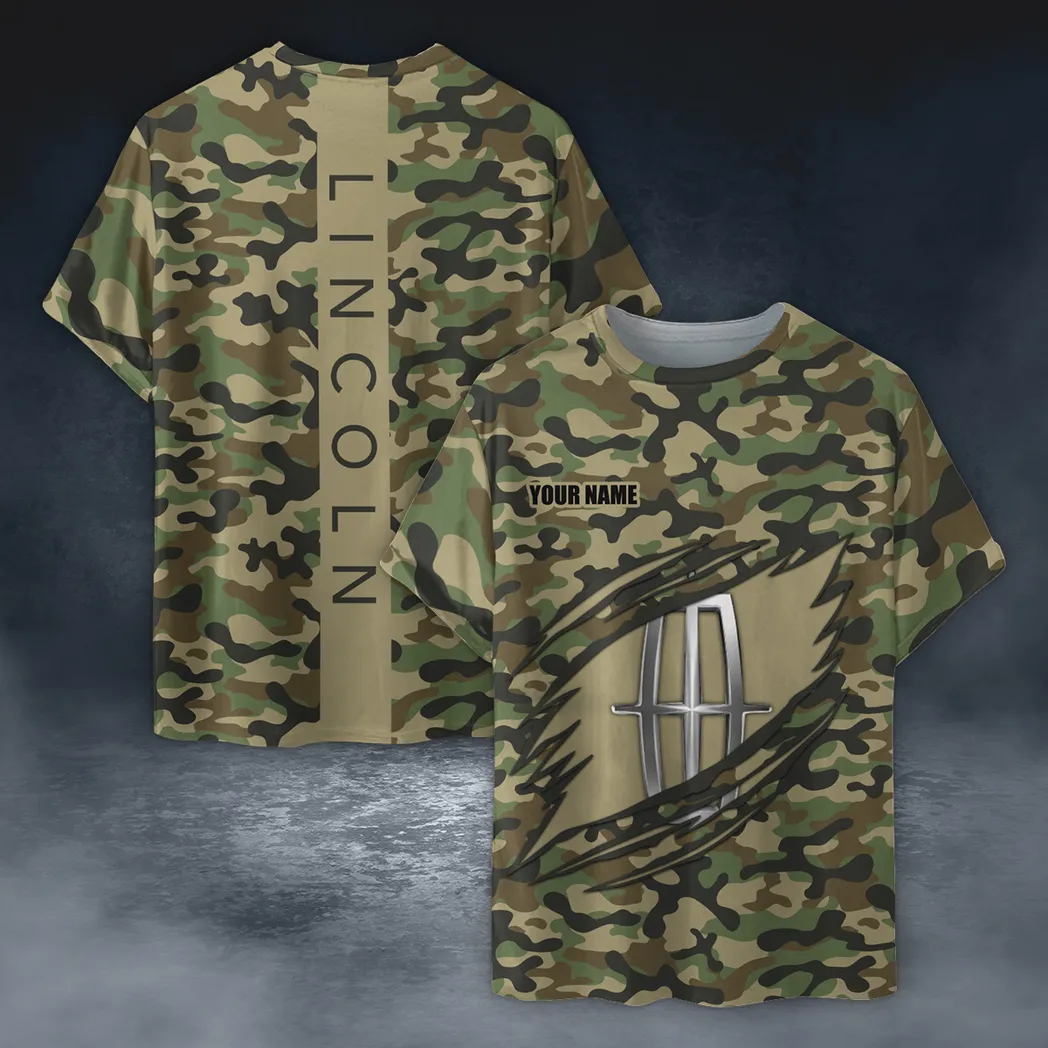 Lincoln T-Shirt im Camouflage-Stil, Oversized Hemd CAR210040825717