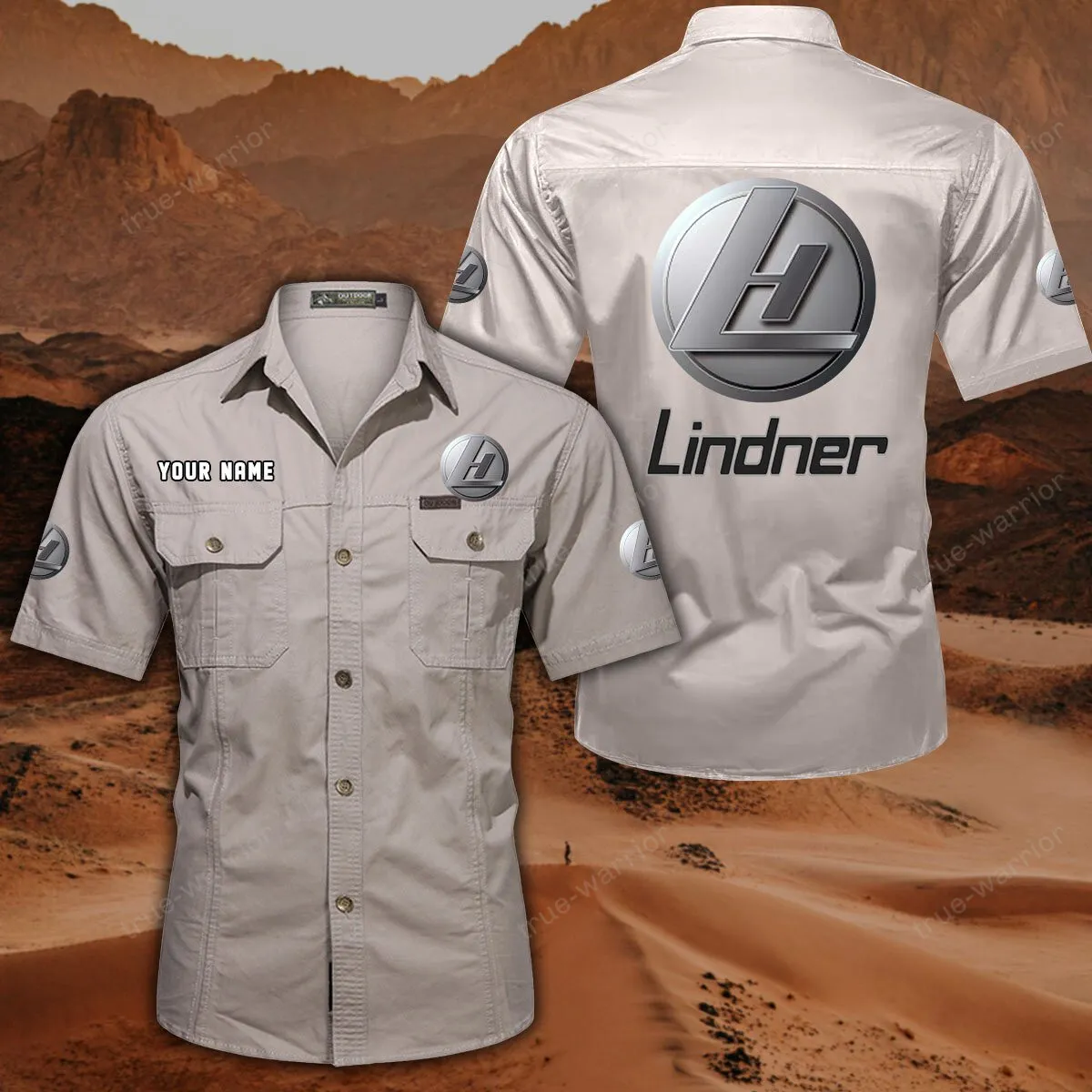 lindner hemd mit kurzen rmeln all over print kurzarmhemd car444052625950 cremewei