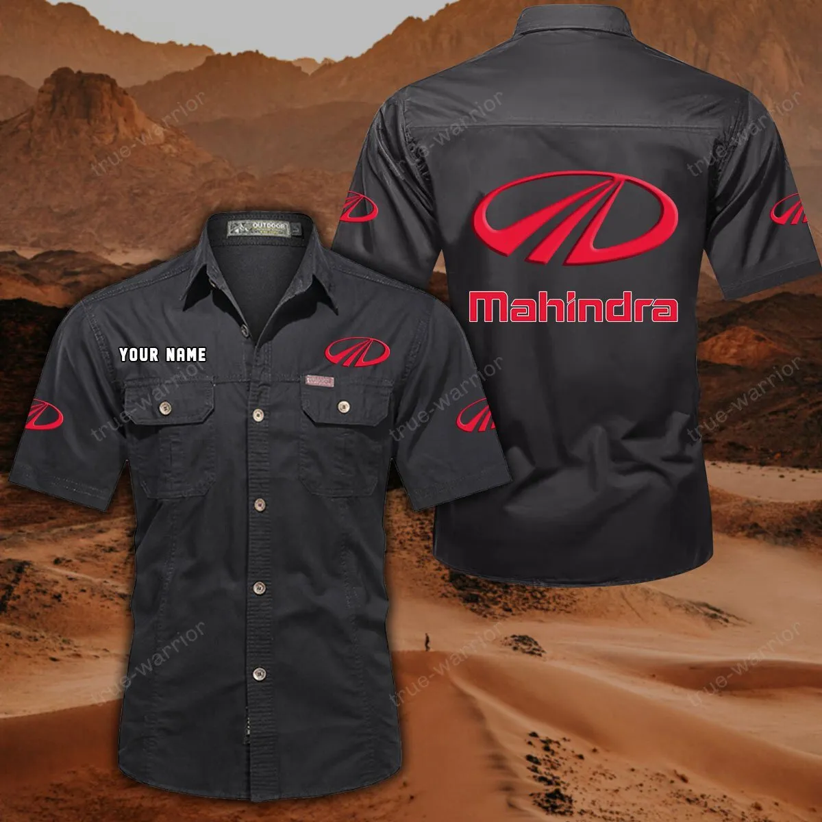 mahindra hemd mit kurzen rmeln all over print kurzarmhemd car444052625922 schwarz tando