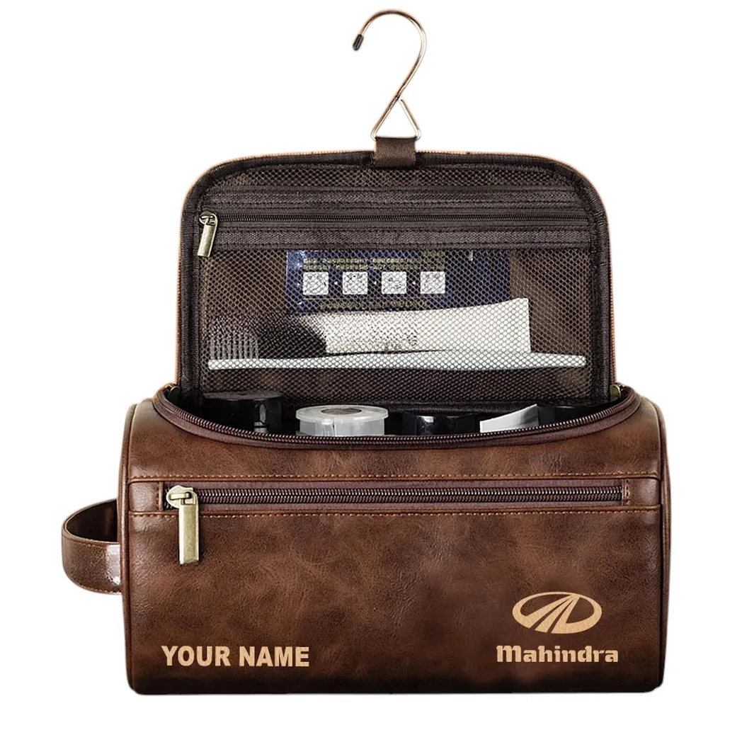 Mahindra Ledertasche, Personalisierte Kulturtasche - Dunkelbraun CAR44205072532
