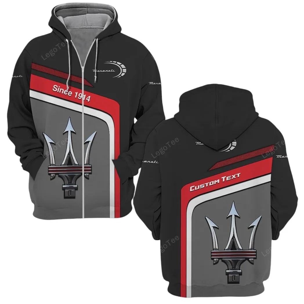Maserati Hoodie mit reißverschluss, Allover-Druck Hoodie Maserati Fan CAR11103032546