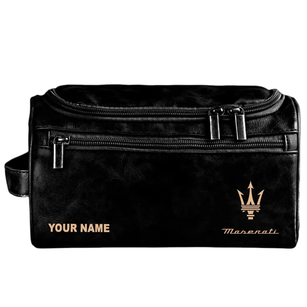Maserati Ledertasche, Personalisierte Kulturtasche - Schwarz CAR44005072553