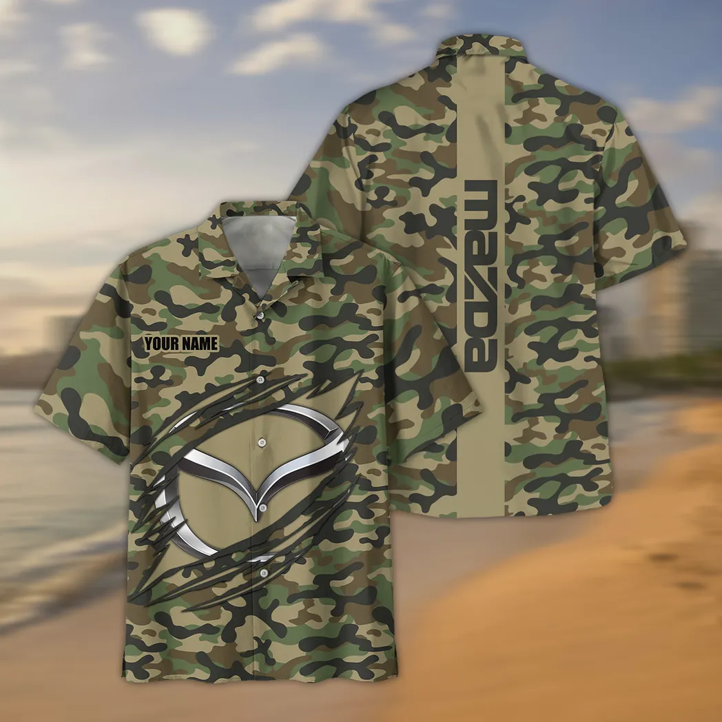 Mazda Hawaiihemd im Camouflage-Stil, Oversized CAR210040825721