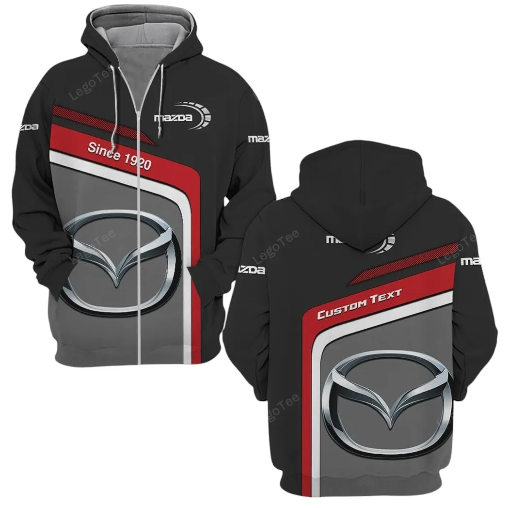 Mazda Hoodie mit reißverschluss, Allover-Druck Hoodie Mazda Fan CAR11103032547