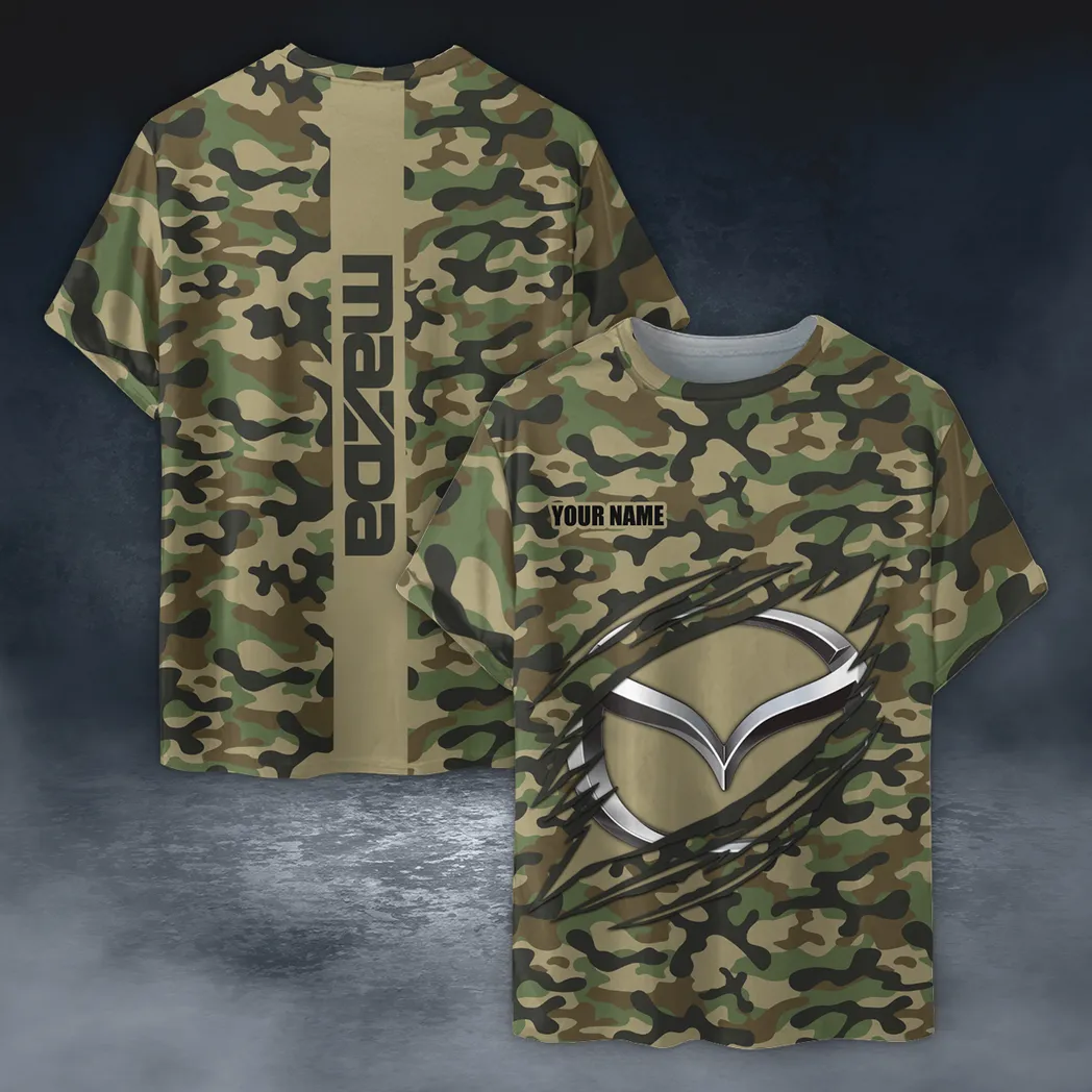 mazda t shirt im camouflage stil oversized hemd car210040825721 y9rlo