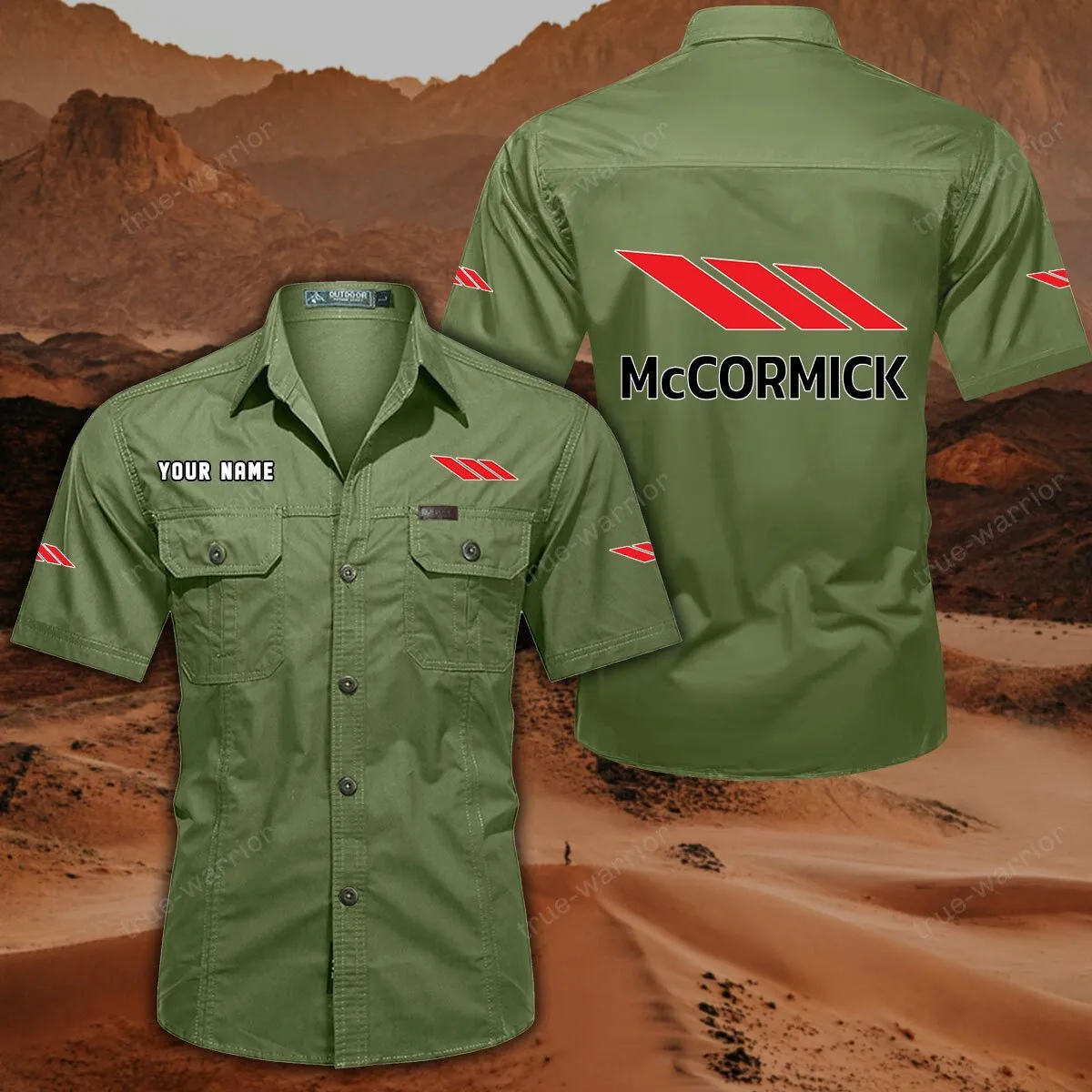 McCormick Hemd mit kurzen Ärmeln, All-Over-Print Kurzarmhemd CAR444052625921 - Fruchtgrün