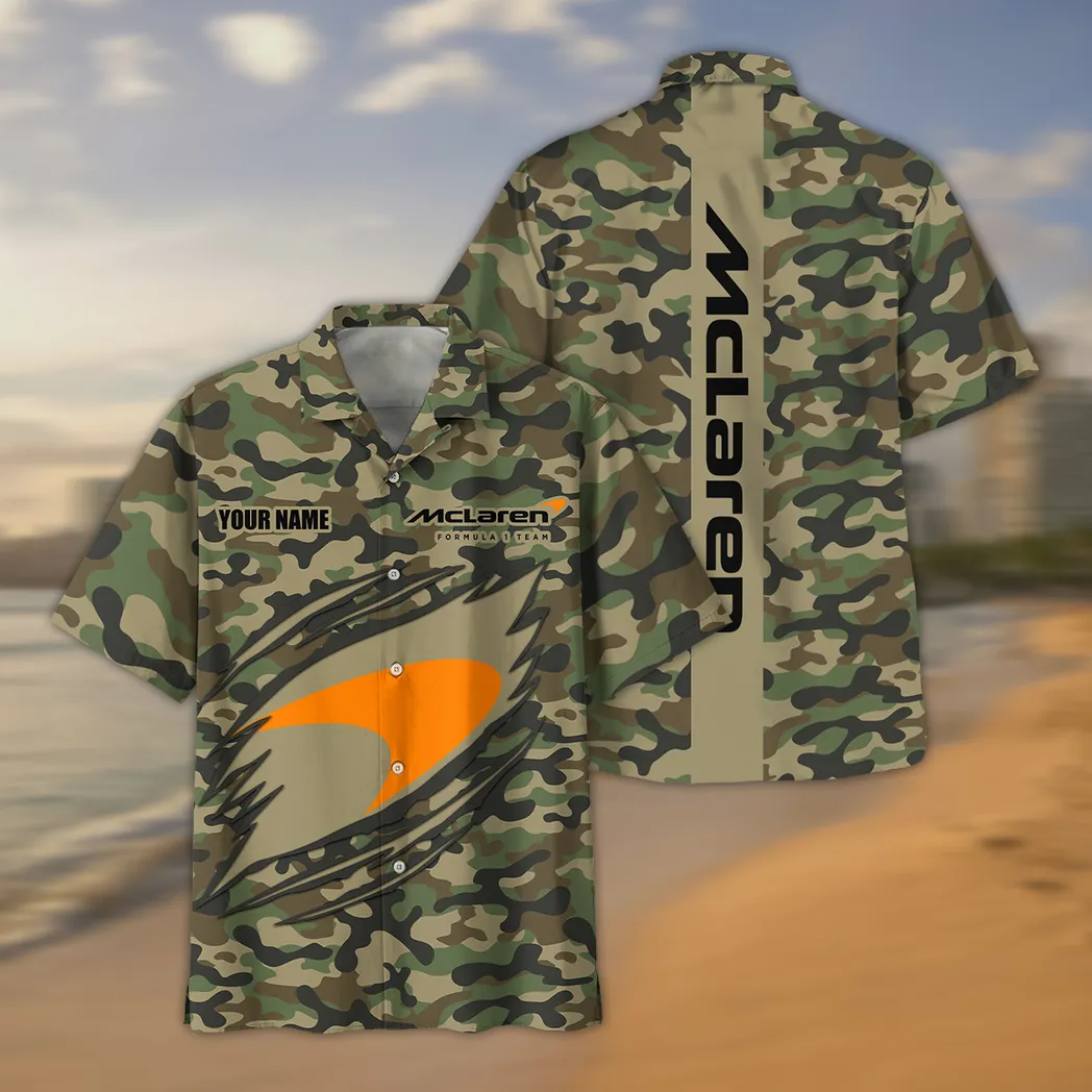 McLaren F1 Hawaiihemd im Camouflage-Stil, Oversized CAR210040825753