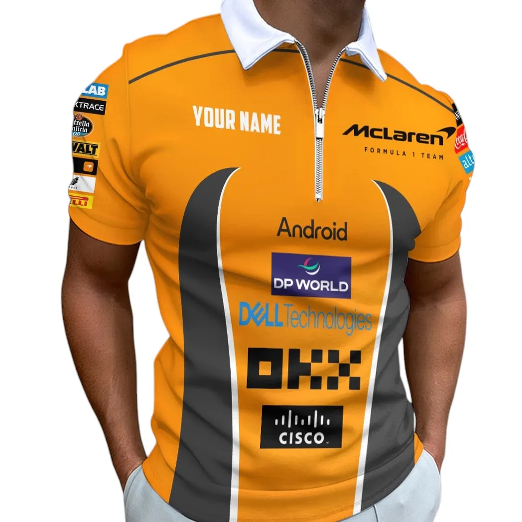 mclaren poloshirt mit reiverschluss all over print shirt mclaren car41204112503 2erab