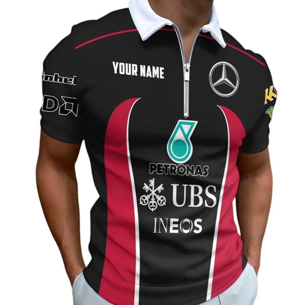 mercedes amg petronas poloshirt mit reiverschluss all over print shirt mercedes amg petronas car41204112500 44vwk