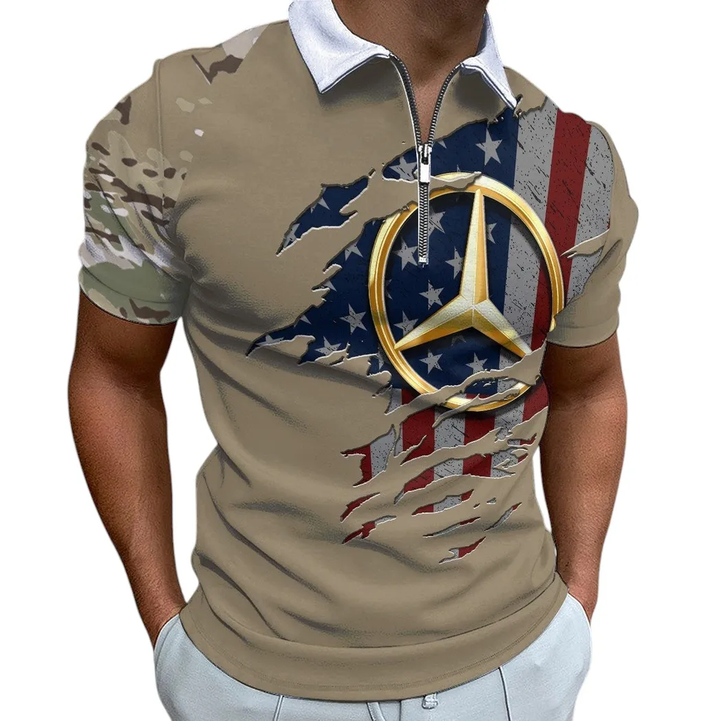 Mercedes AMG Poloshirt mit Reißverschluss, Geschenk für Mercedes AMG Fan CAR340213050-1