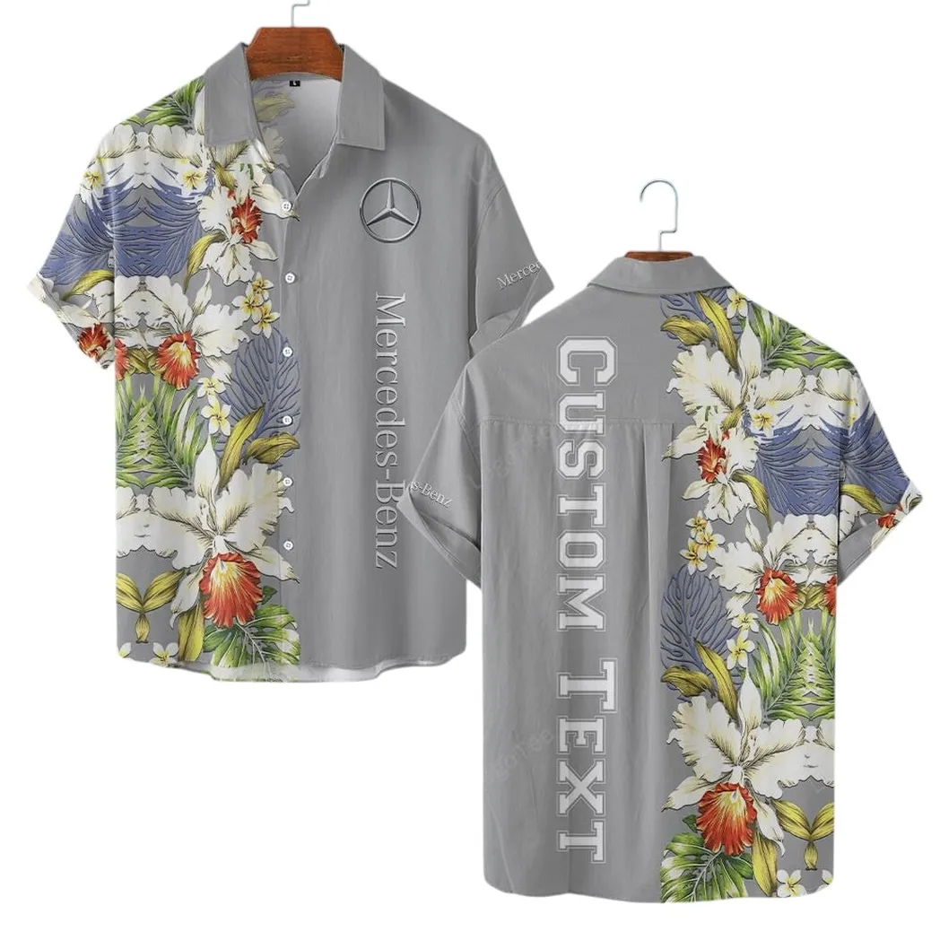 mercedes benz hawaiihemd fr mnner hawaiian shirt fr mercedes benz fan car1230304001 grey