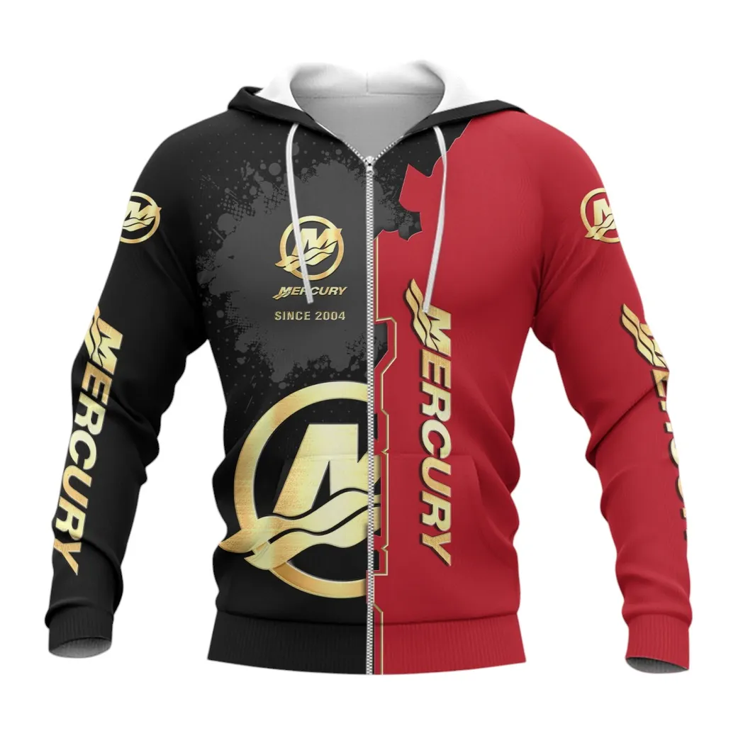 Mercury Marine Hoodie mit reißverschluss, Allover-Druck Hoodie Mercury Marine Fan CAR44021725061-3