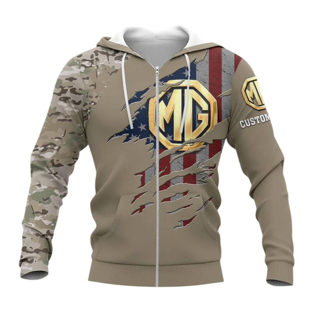 MG Car Hoodie mit reißverschluss, Allover-Druck Hoodie MG CAR Fan CAR46021725071-3