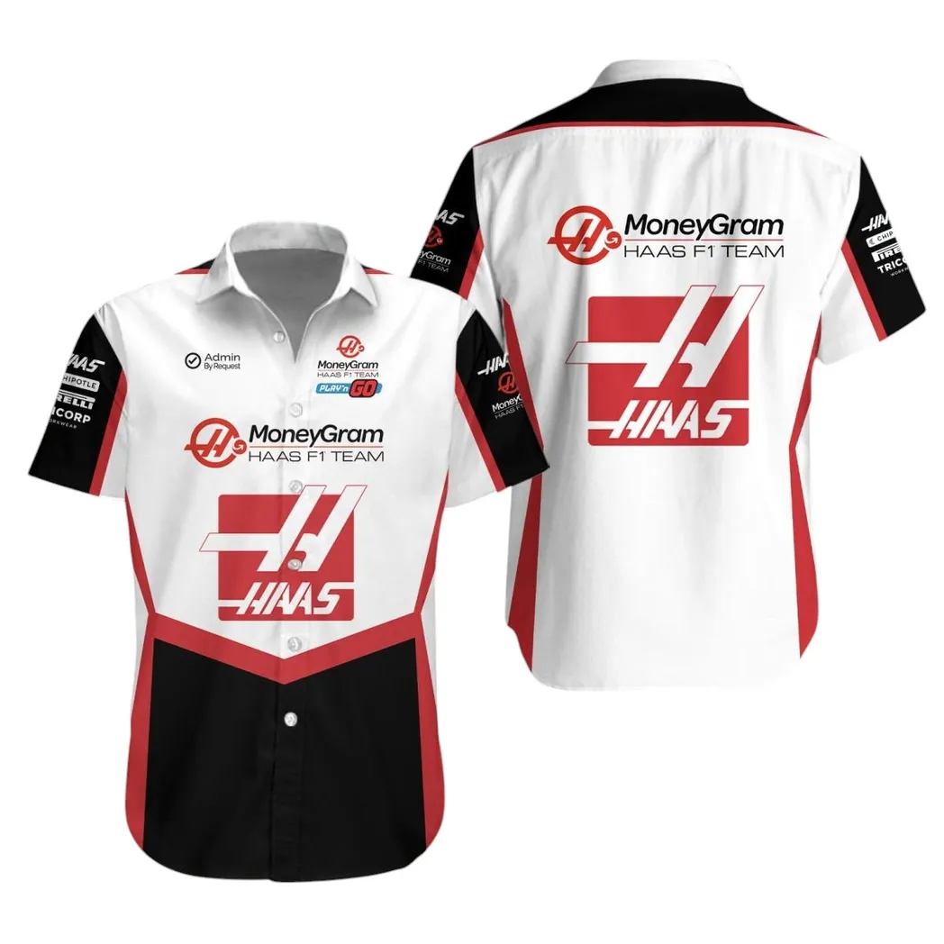 MoneyGram Haas Hawaiihemd für Männer, All Over Print Hawaiian Shirt MoneyGram Haas CAR40404082509
