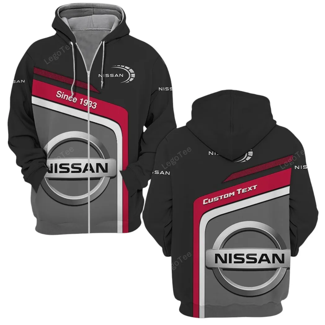 Nissan Hoodie mit reißverschluss, Allover-Druck Hoodie Nissan Fan CAR11103032555