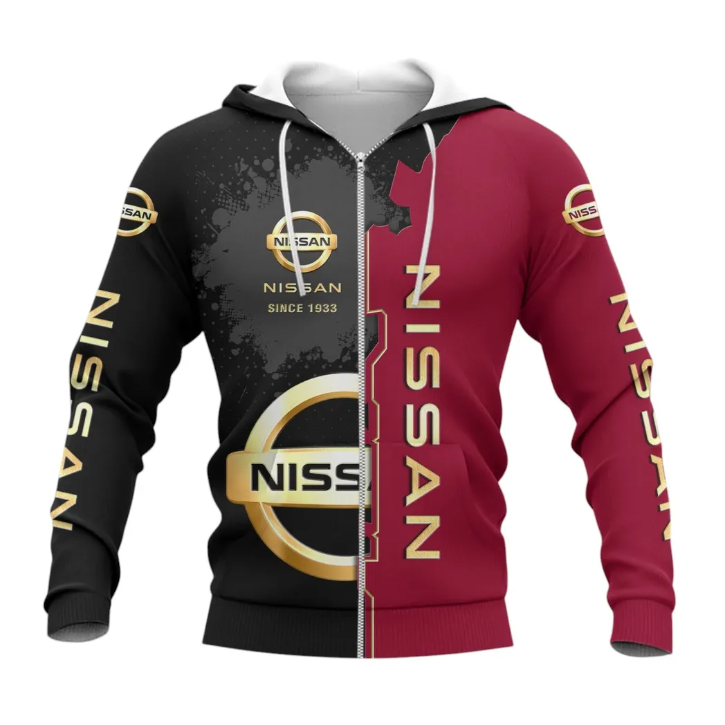 Nissan Hoodie mit reißverschluss, Allover-Druck Hoodie Nissan Fan CAR44021725067-3