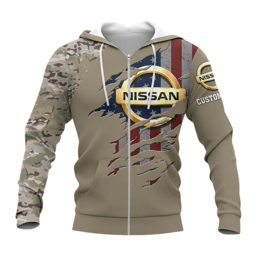 Nissan Hoodie mit reißverschluss, Allover-Druck Hoodie Nissan Fan CAR46021725078-3