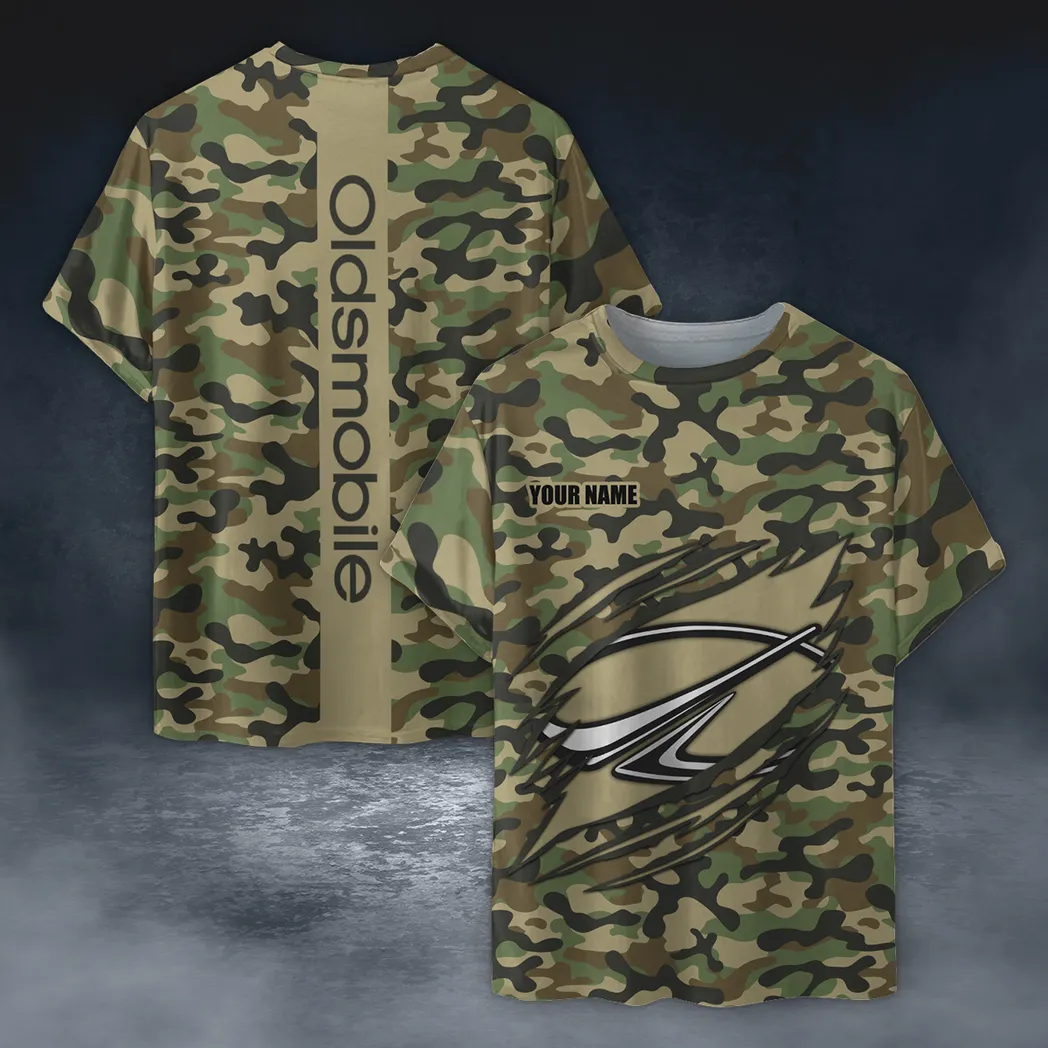 oldsmobile t shirt im camouflage stil oversized hemd car210040825725 upg3f