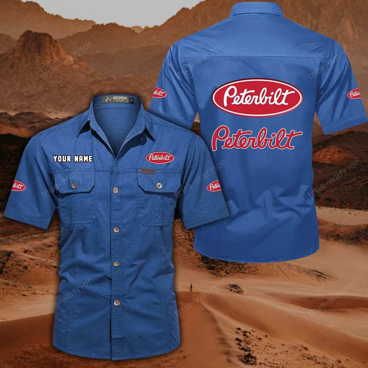 peterbilt hemd mit kurzen rmeln all over print kurzarmhemd car444052625931 cowboyblau joyue