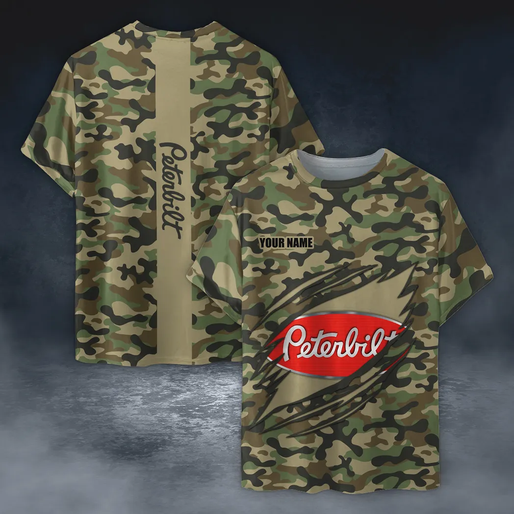 Peterbilt T-Shirt im Camouflage-Stil, Oversized Hemd CAR210040825727