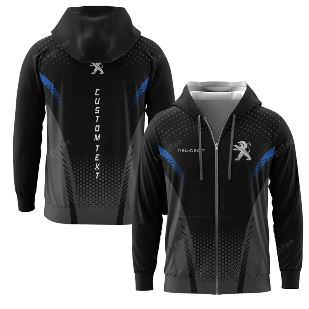 Peugeot Hoodie mit reißverschluss, Allover-Druck Hoodie Peugeot Fan CAR10803122558