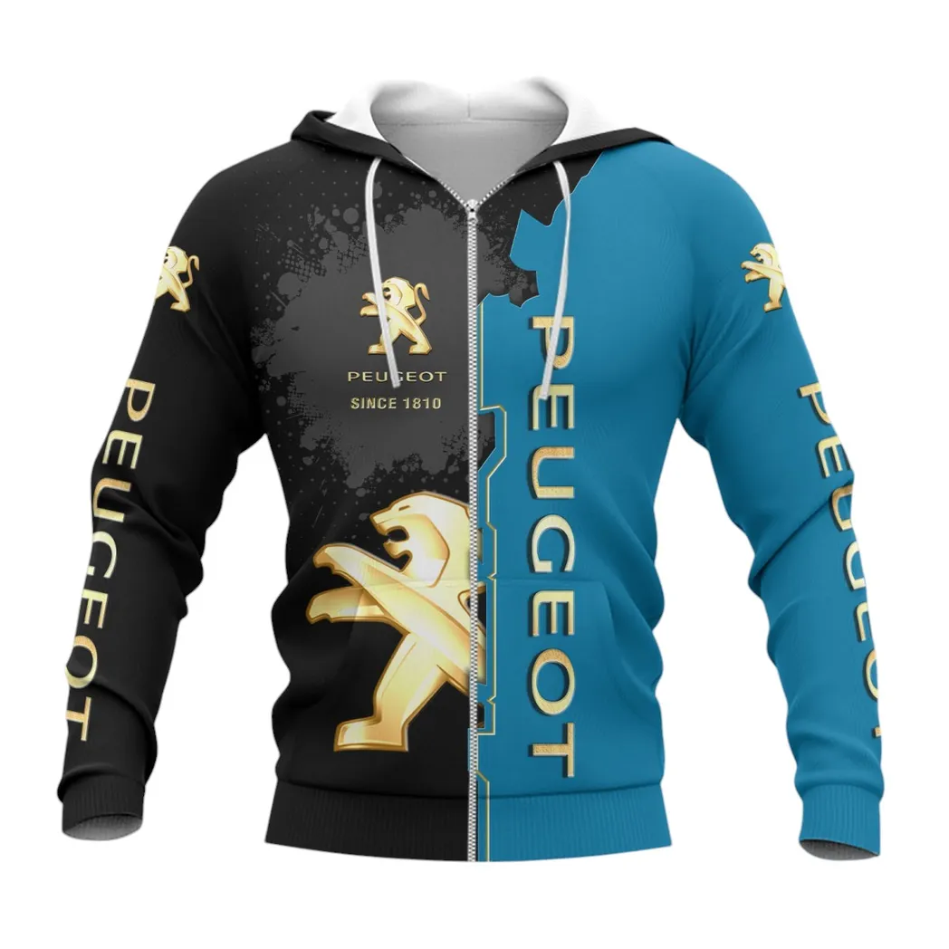 Peugeot Hoodie mit reißverschluss, Allover-Druck Hoodie Peugeot Fan CAR44021725070-3