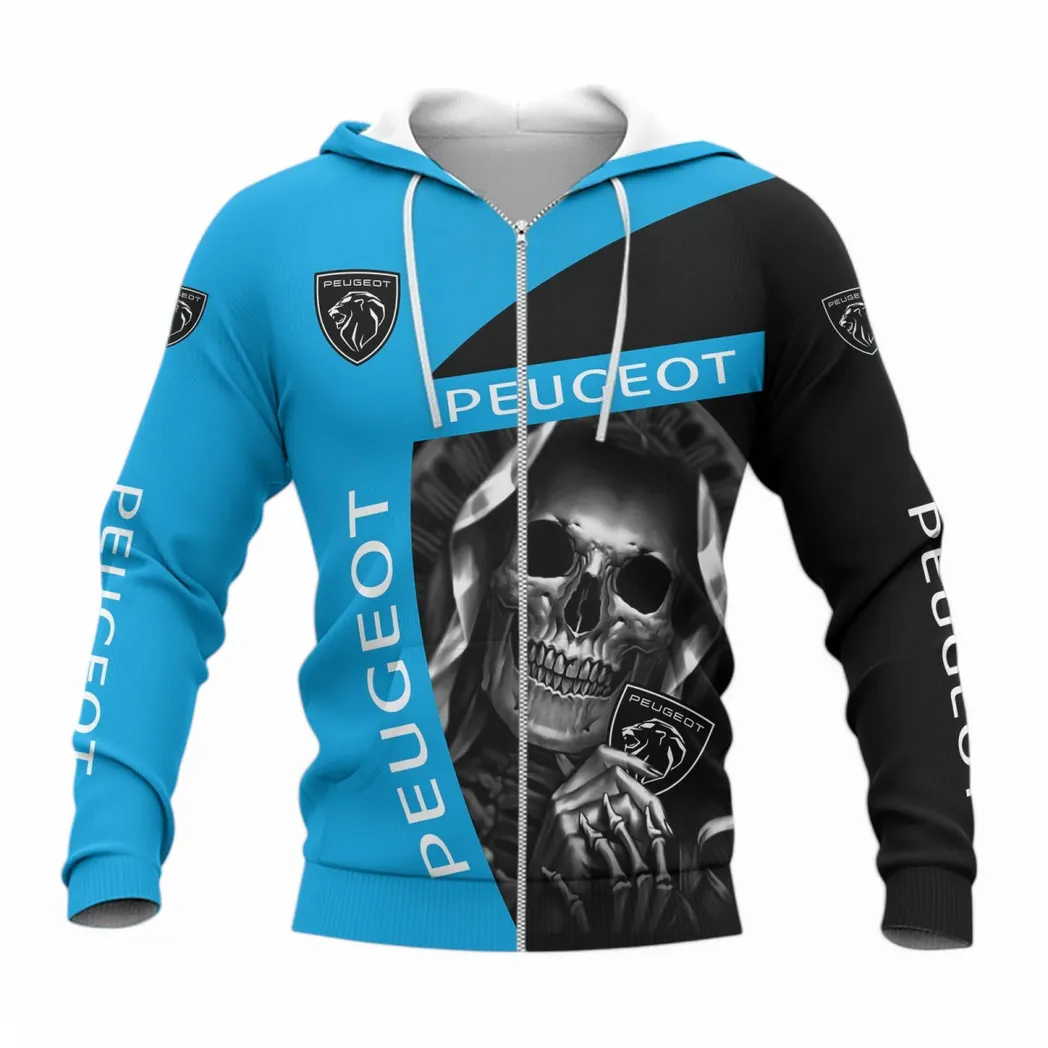 Peugeot Hoodie mit reißverschluss, Allover-Druck Hoodie Peugeot Fan CAR6702212556