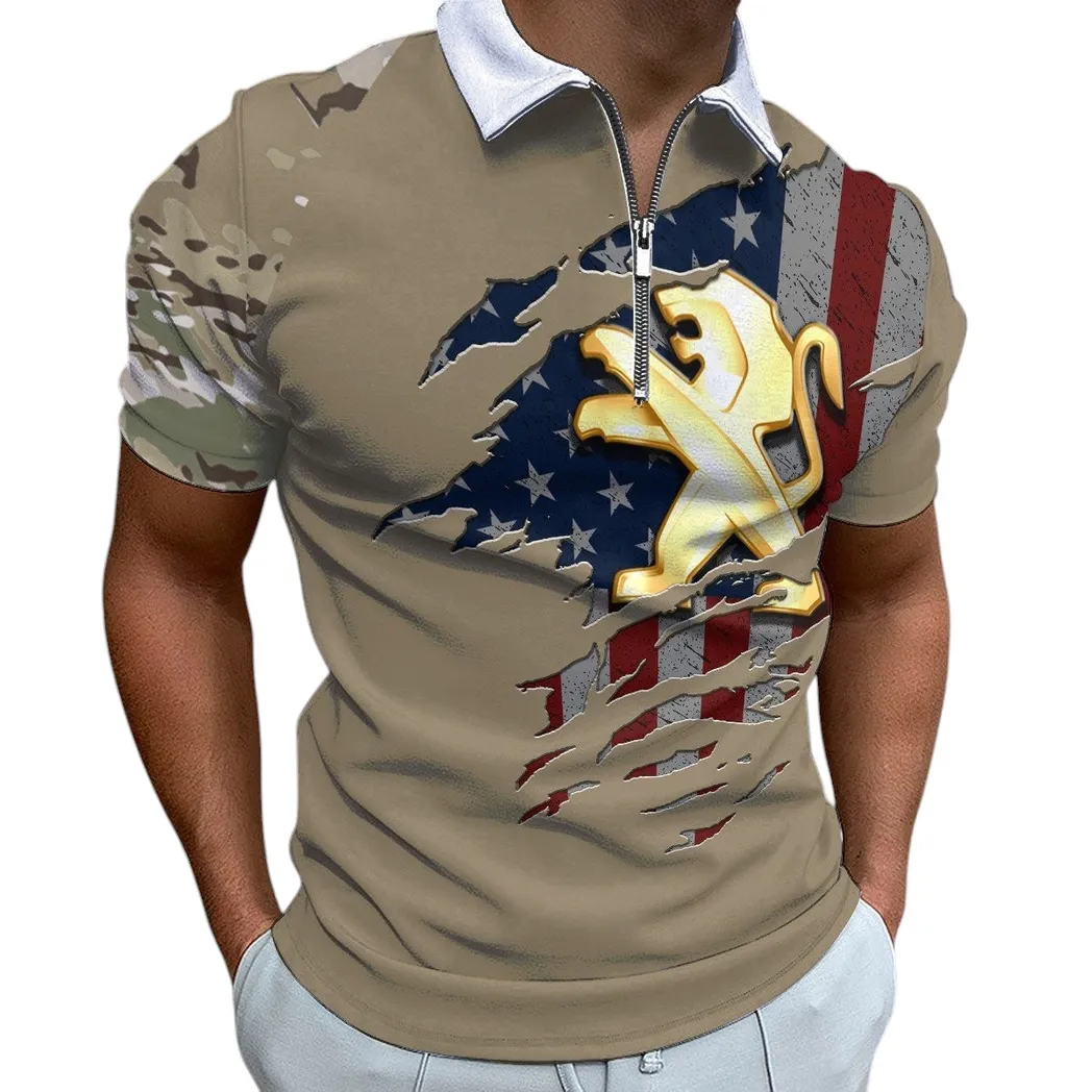 Peugeot Poloshirt mit Reißverschluss, Geschenk für Peugeot Fan CAR340213057-1