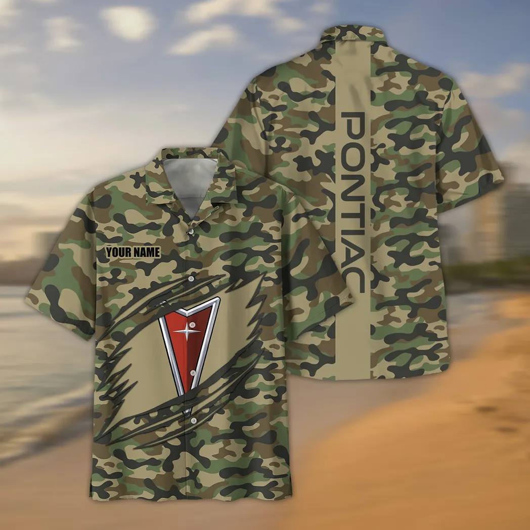 Pontiac Hawaiihemd im Camouflage-Stil, Oversized CAR210040825752