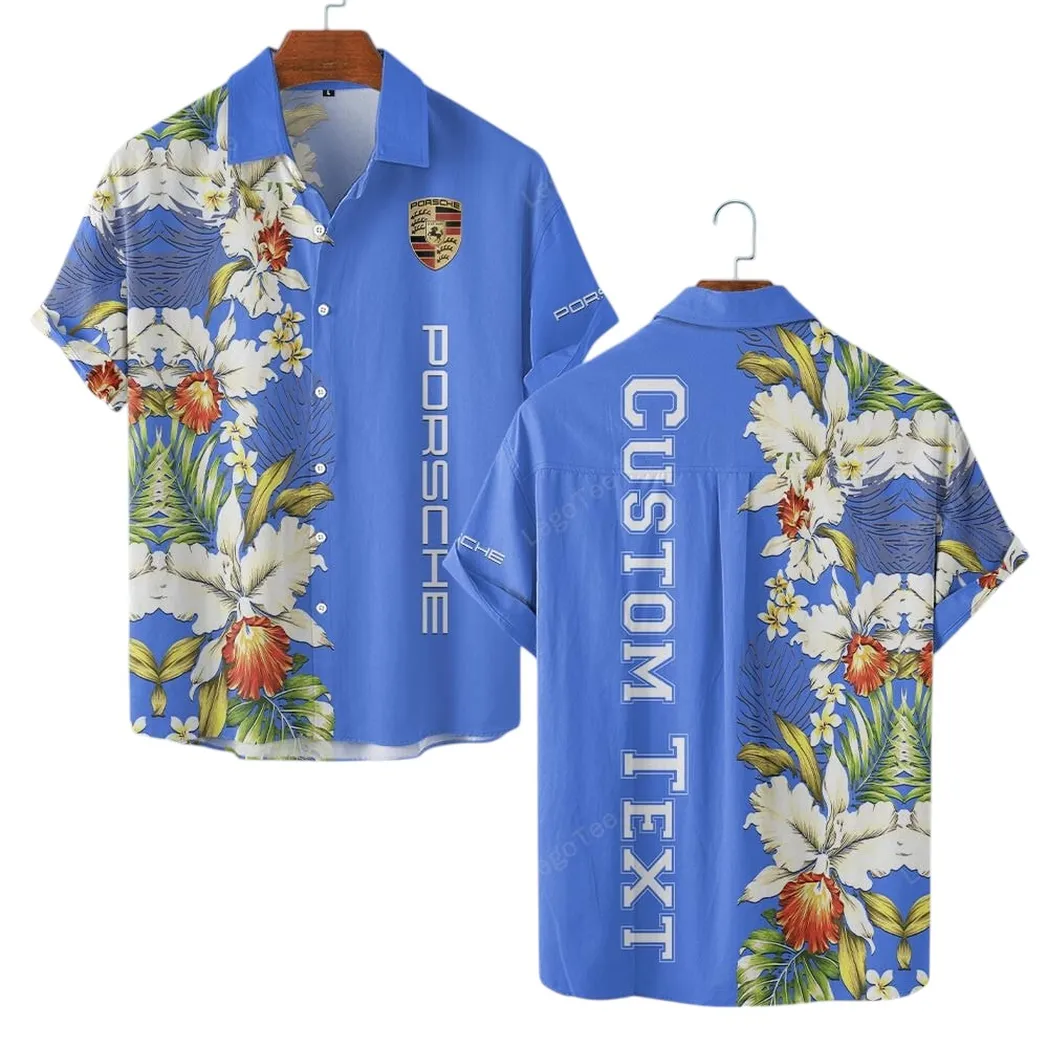 Porsche Hawaiihemd für Männer, Hawaiian Shirt für Porsche Fan CAR1230304010 - Blue