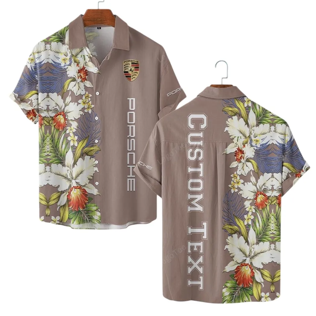 Porsche Hawaiihemd für Männer, Hawaiian Shirt für Porsche Fan CAR1230304010 - Brown