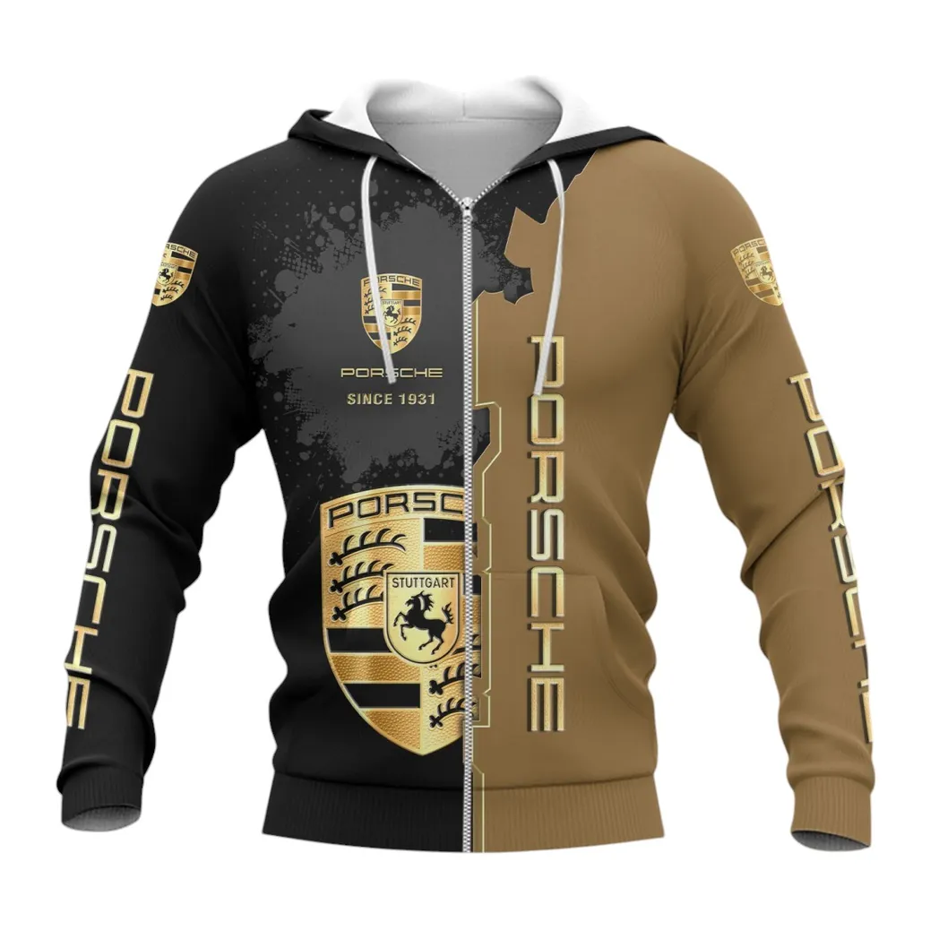 Porsche Hoodie mit reißverschluss, Allover-Druck Hoodie Porsche Fan CAR44021725076-3