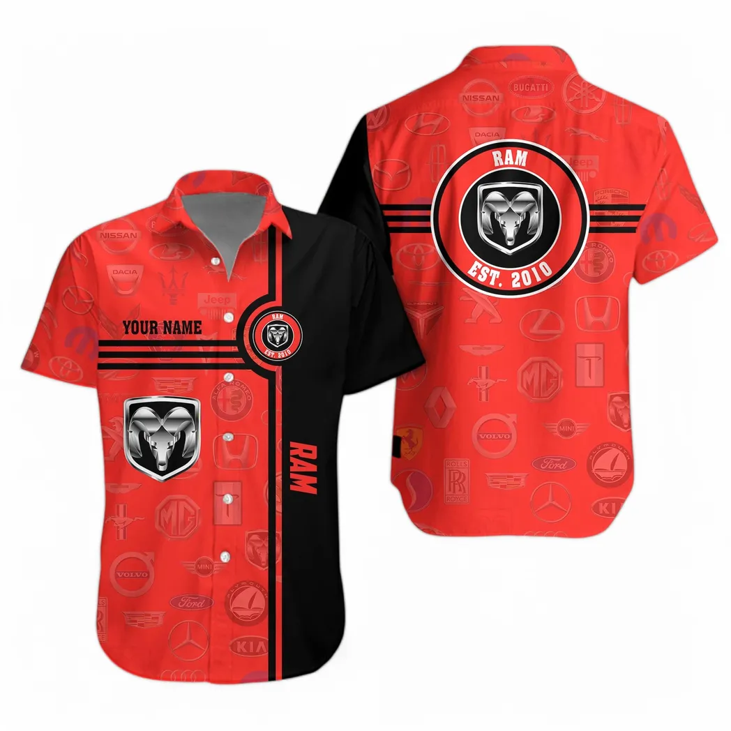 Ram Hawaiihemd für Männer All Logo, Geschenk für Ram Fan CAR174022525038