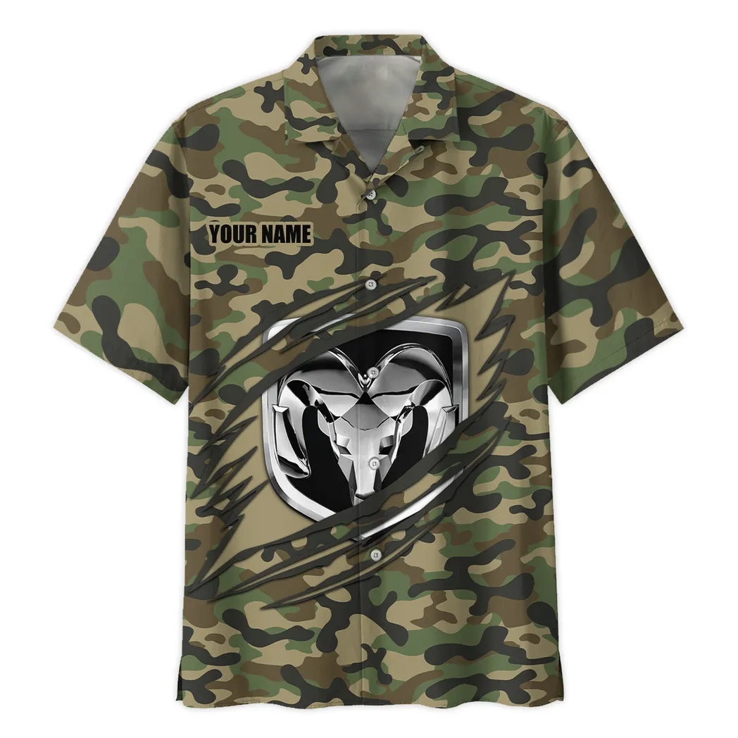 ram truck hawaiihemd im camouflage stil oversized car210040825731 65t5d