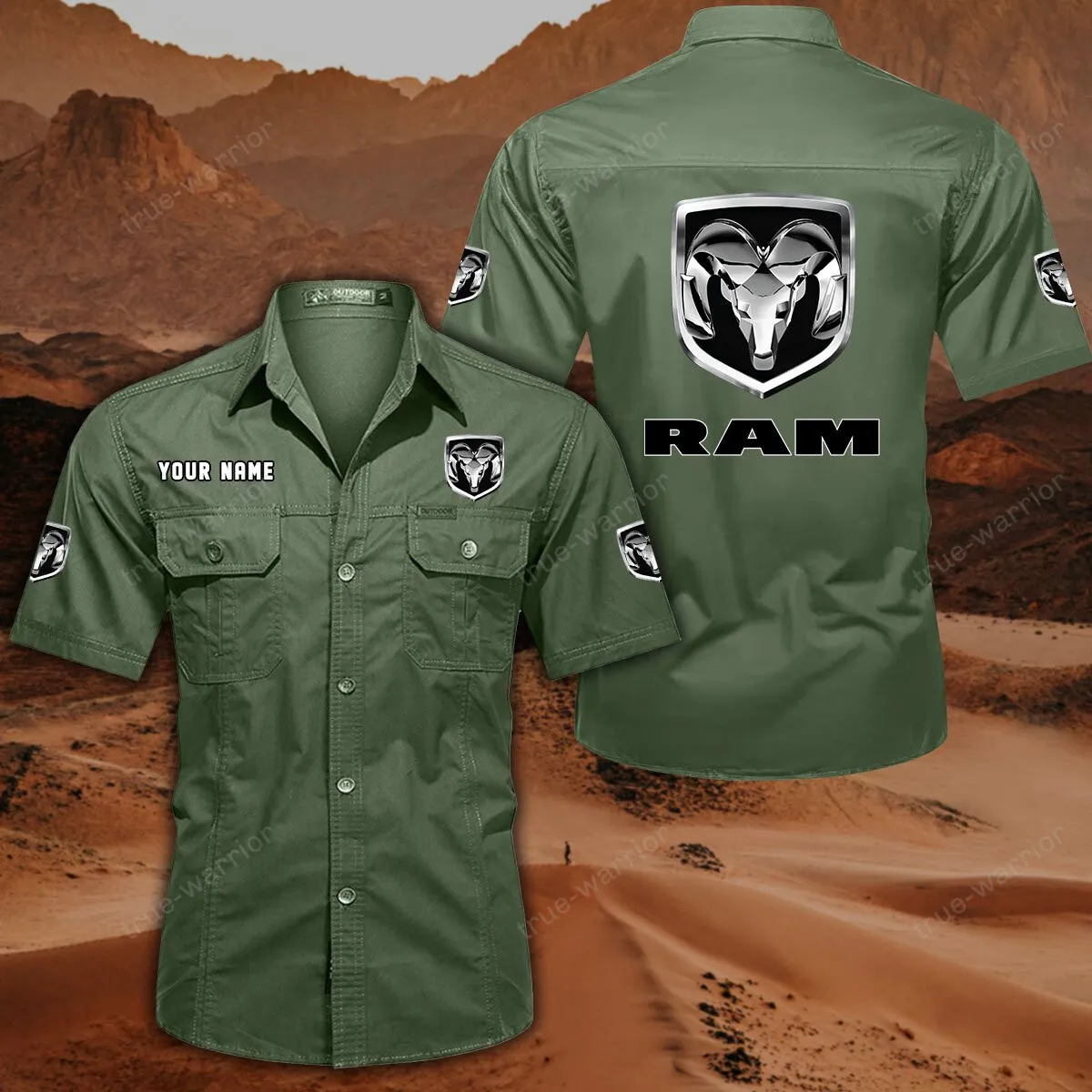 ram truck hemd mit kurzen rmeln all over print kurzarmhemd car444052625945 olivgrn 7pyvw